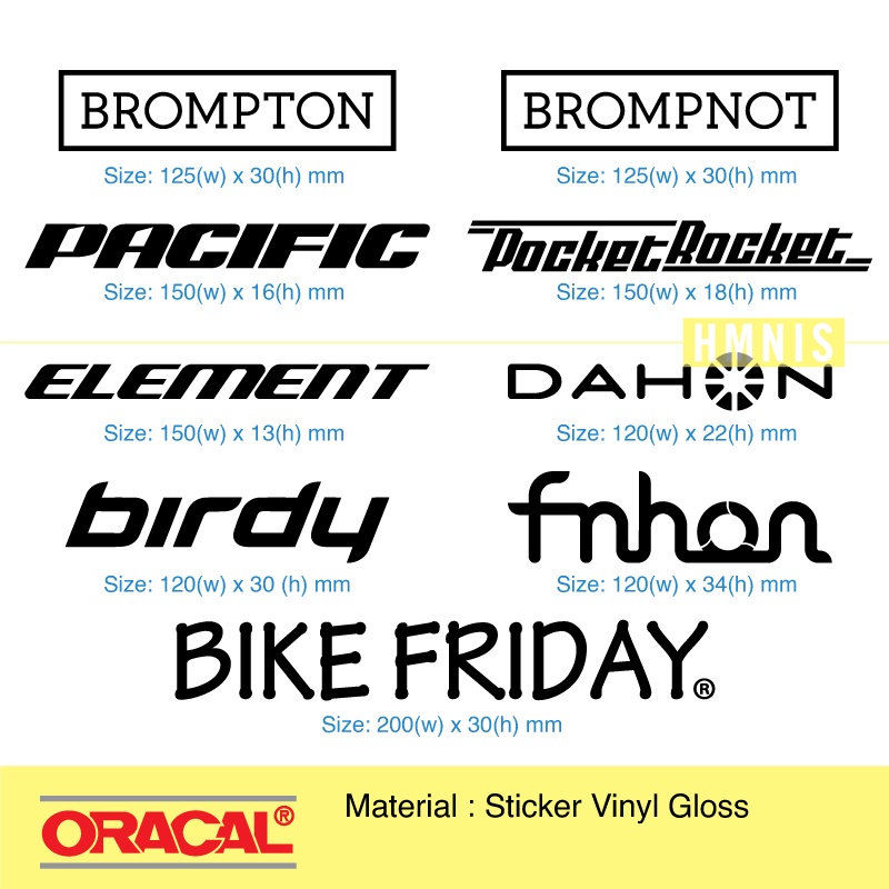 Sticker Frame Sepeda 1 Warna, Sticker Logo Sepeda, Sticker Sepeda Lipat, Cutting Sticker Sepeda