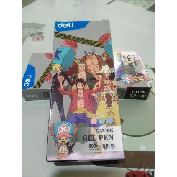 pen gel Deli one piece 0.5mm tinta hitam