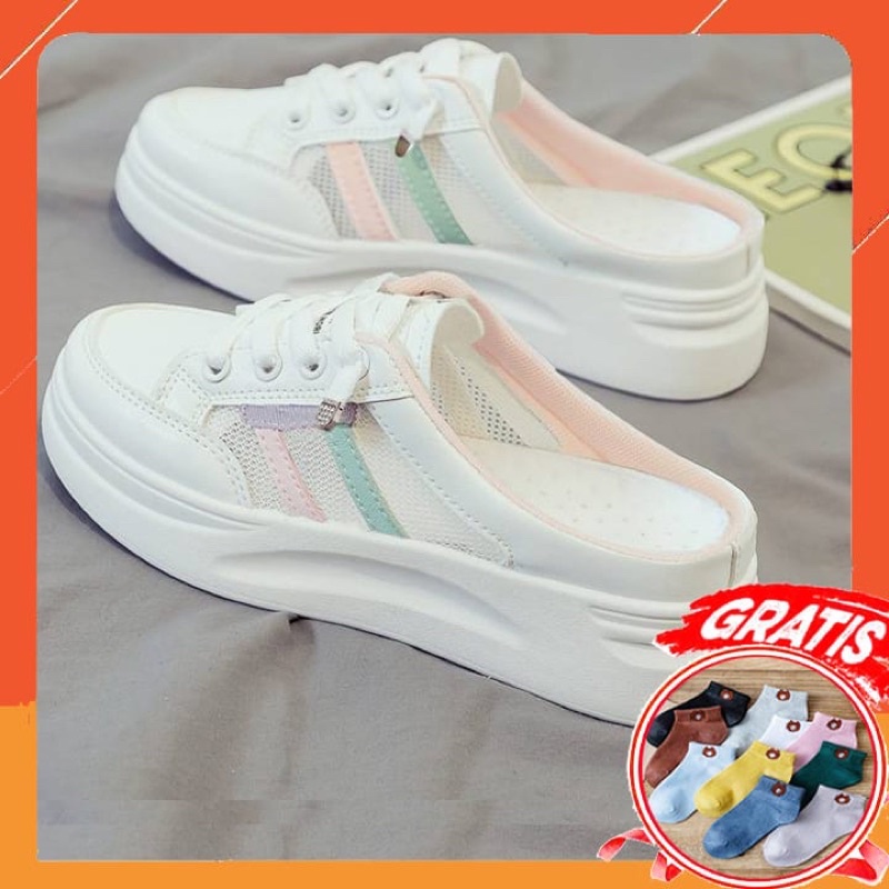 (FREE KAOS KAKI &amp; BOX) SN022 SEPATU SNEAKERS WANITA IMPORT KOREA FASHION