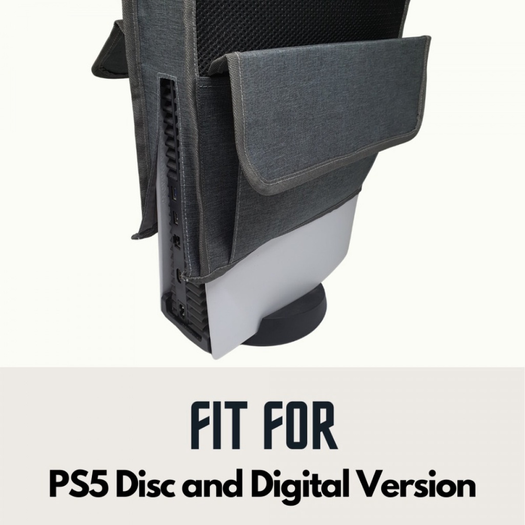 Sarung Penutup Console PS5 Disc Digital - Soft Dust Cover with Pocket