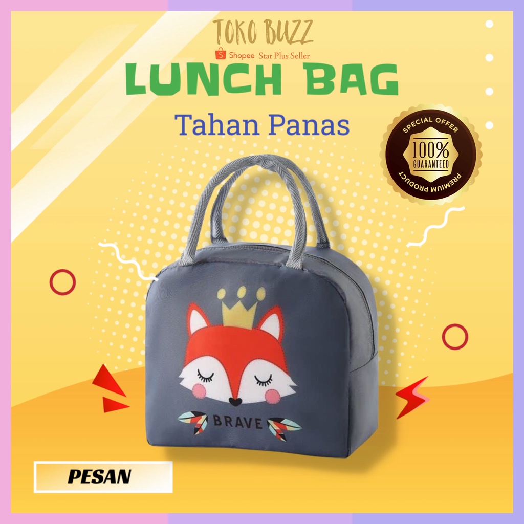 TAS BEKAL LUNCH BAG Anak Tahan Panas Tas Kotak Makanan Tempat Makan Siang Tas Bento Kids Sekolah