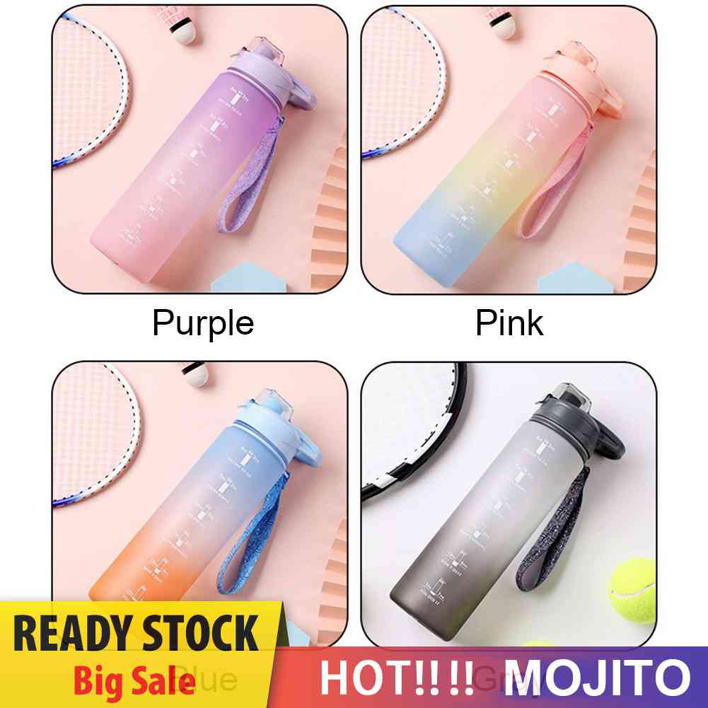 Botol Air Minum 1000ml Portable Dengan Penanda Waktu Untuk Olahraga / Fitness / Outdoor