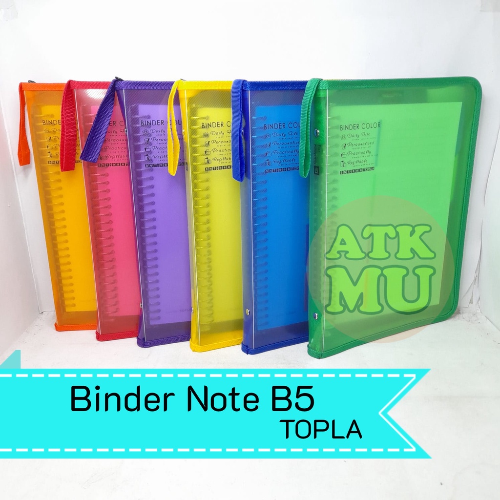 

Binder Zipper TOPLA B5 Note Buku Ring Loose Leaf 26 Ring