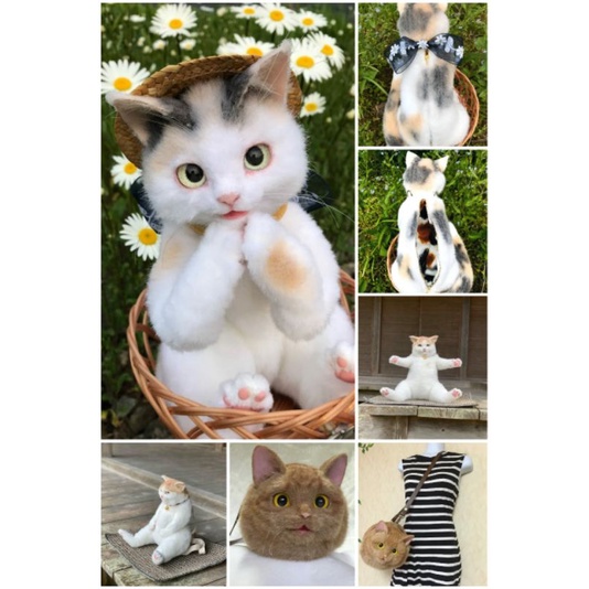 Handmade Cat Backpack Tas Motif Kucing Mainan