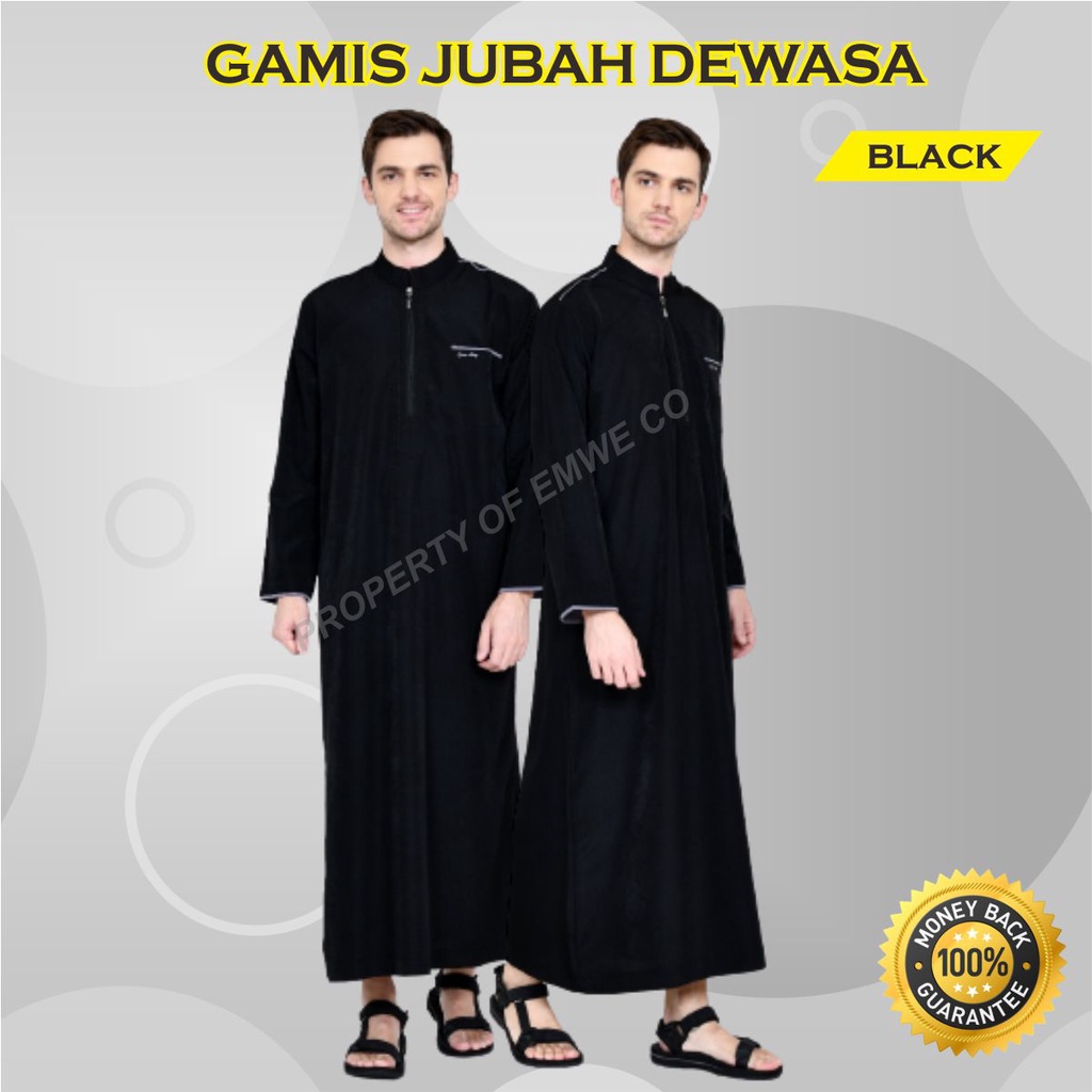 Jubah Polos Dewasa Gamis Pria Lengan Panjang Size Jumbo Bahan Anti Kusut Premium