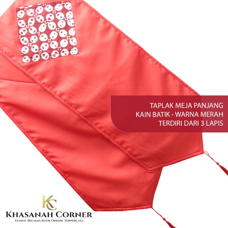 Taplak Meja Panjang 208x27 cm Runner Table Cloth Cover Persegi Kain Batik Wayang Lurik Tenun Katun W