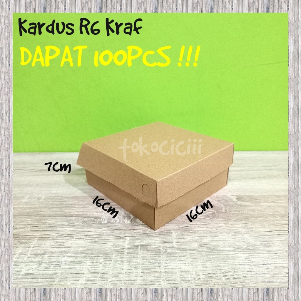 

Kardus coklat R6 kraf 16cm x 16cm x 7cm 310gsm kardus jajan kue coklat