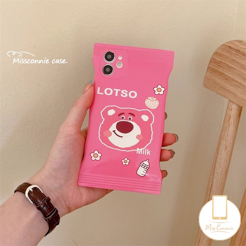 Soft Case Motif Kartun Beruang Strawberry Untuk iPhone 8 7 6 6s Plus 11 12 13 14 Pro Max 14 Plus XR X Xs Max SE 2020