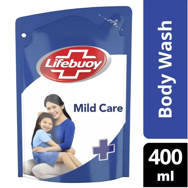 LIFEBUOY Sabun Mandi Cair Lemon Fresh ; Total 10 ; Mild Care ; Cold Fresh Pouch 400ml