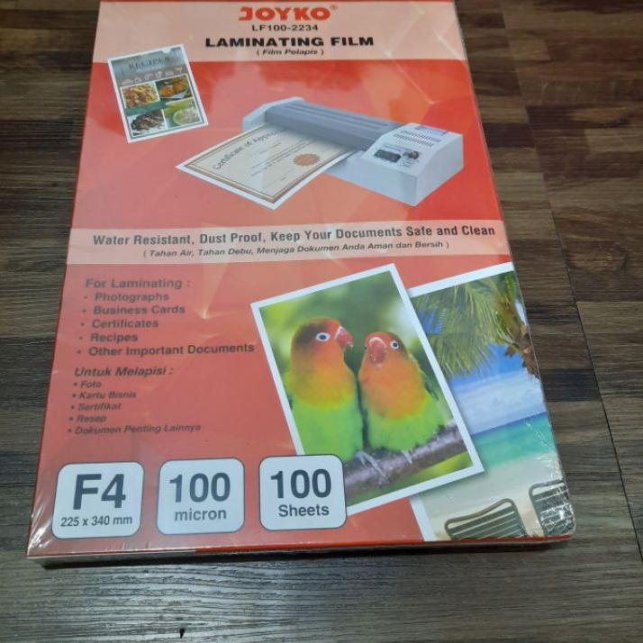 

[KODE PRODUK CS0O982] Plastik Laminating F4 Joyko 100 Micron (10 Lembar) / Plastik Laminating Folio 100 Micron Joyko