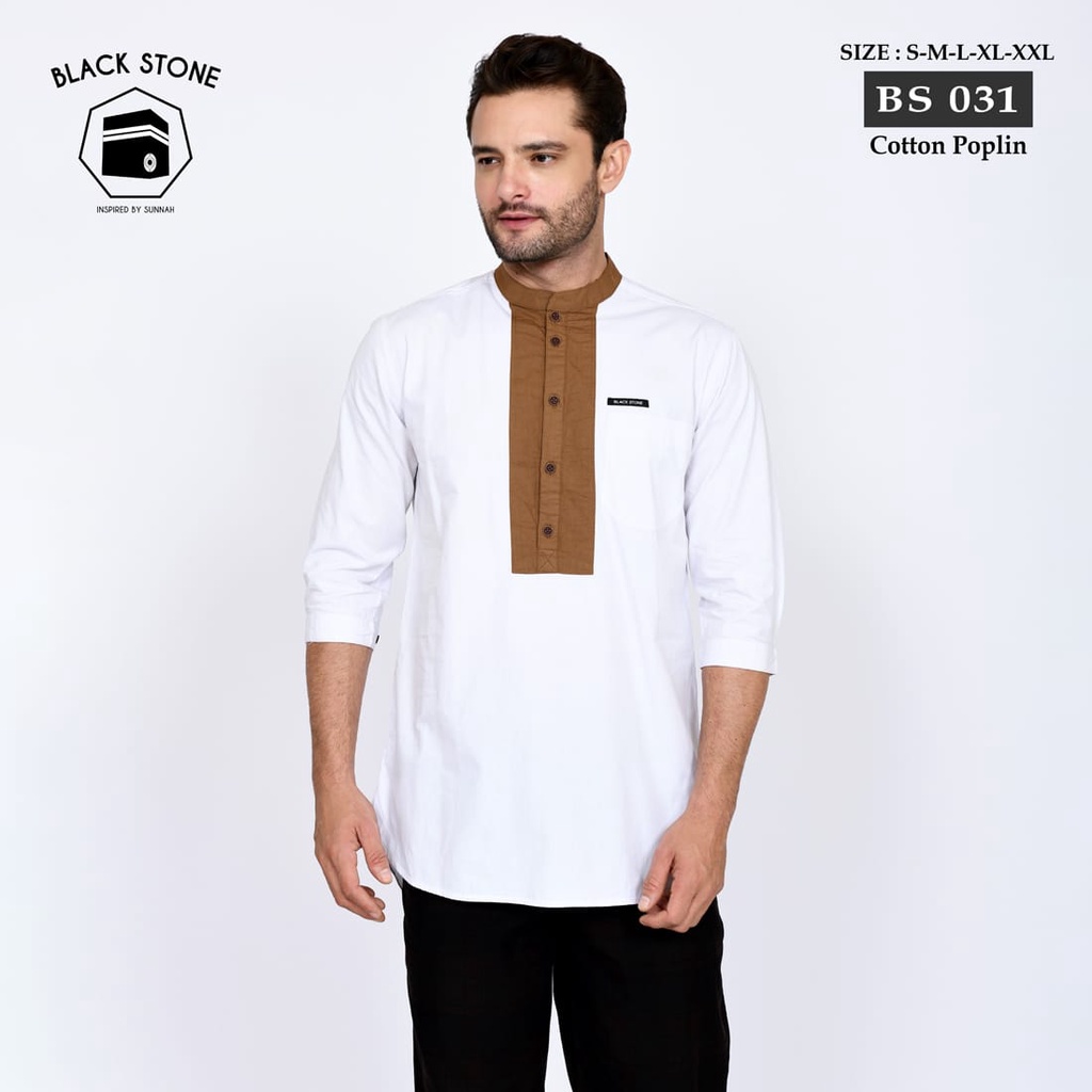 Kurta Lengan 3/4 Black Stone BS031