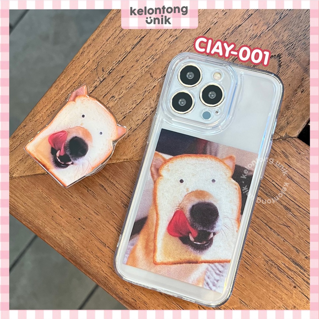 For iPhone - Silly Doggy Bread Anti Crack Case with Griptok