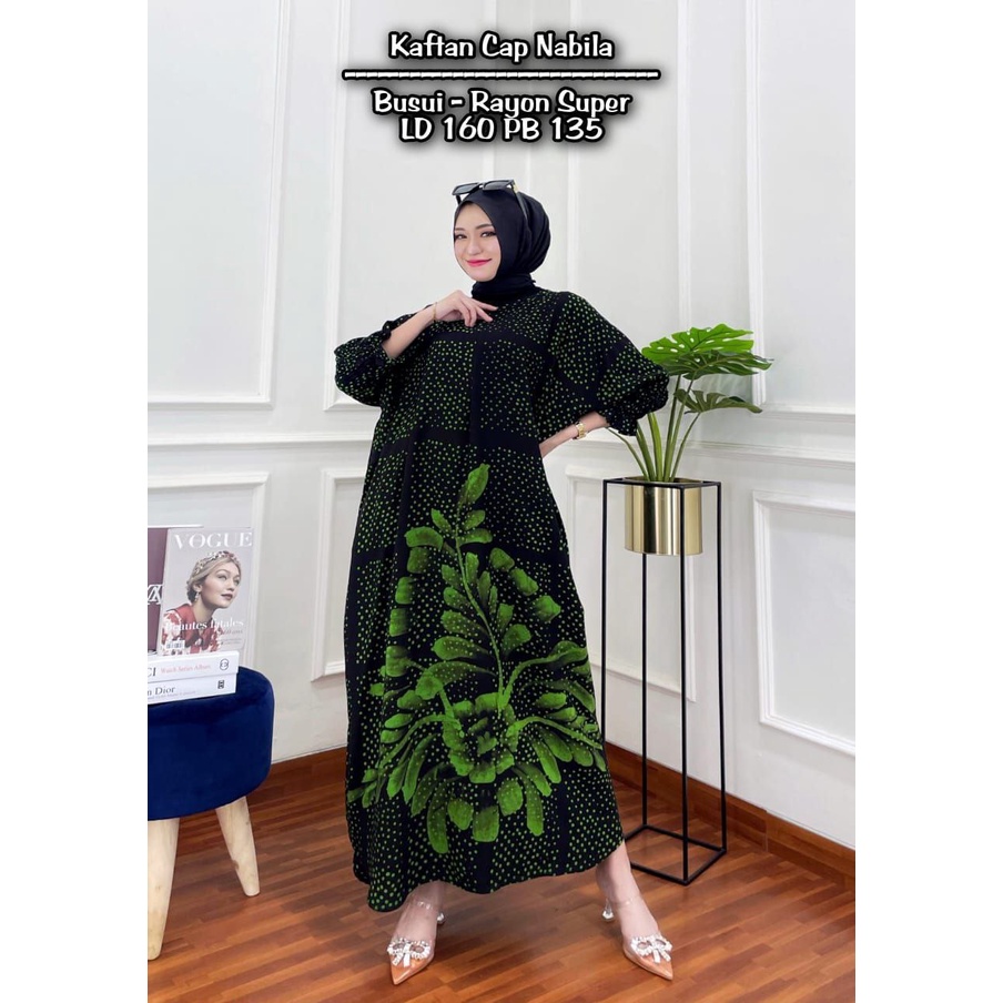 TATIA KAFTAN KEKINIAN RAYON PREMIUM JUMBO XXXXL BUSUI RESLETING DEPAN BATIK CAP PEKALONGAN