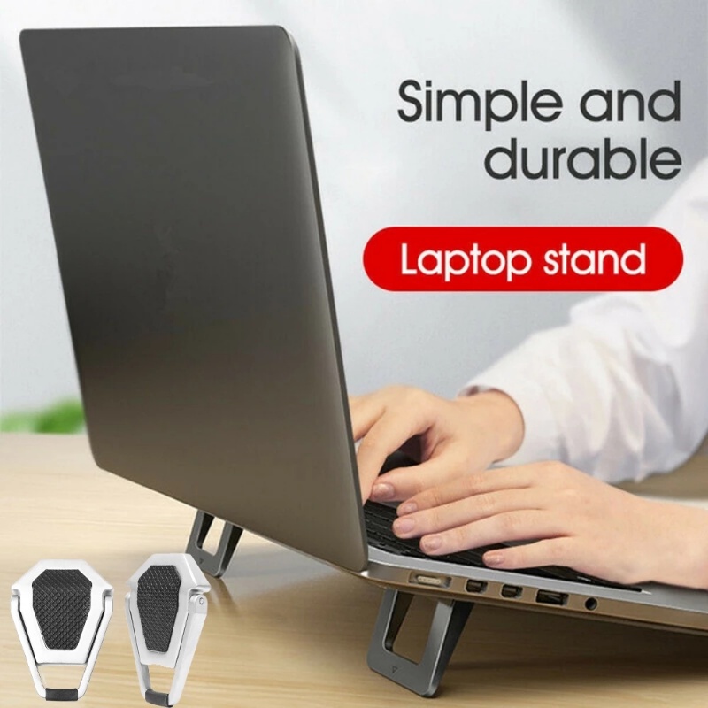 1 Pasang Bracket Stand Holder Laptop / Notebook Universal Bahan Metal Anti slip Bisa Dilipat