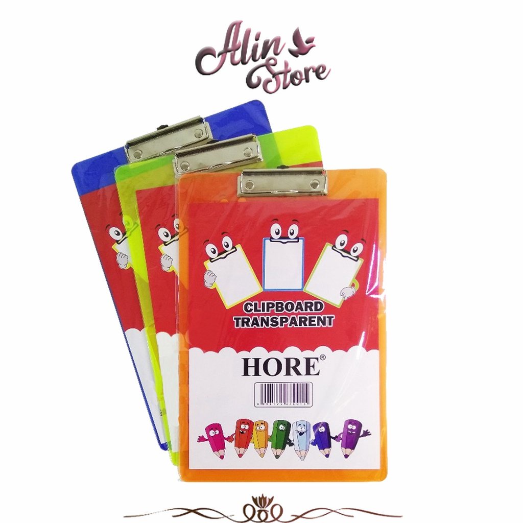 

Clipboard / Papan Dada / Alas ujian Folio F4 Transparant Hore