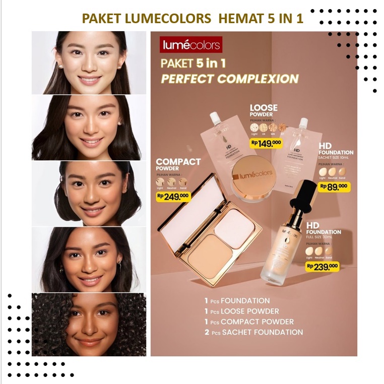Lumecolors Paket Makeup Anti Air BPOM Hemat Lengkap Seserahan