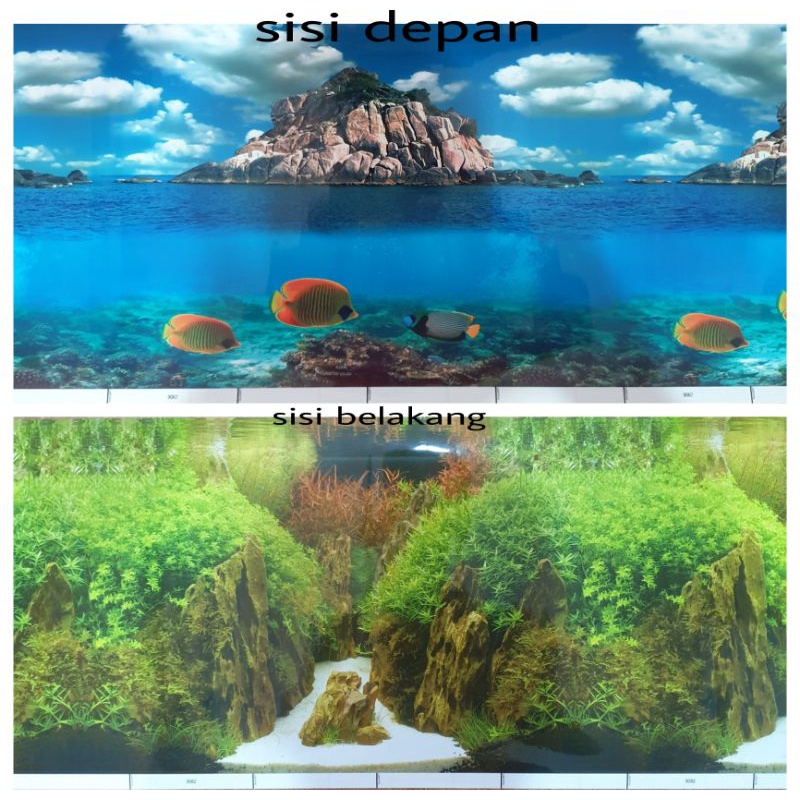 WALLPAPER GAMBAR AQUARIUM AQUASCAPE TINGGI 30CM 3D MOTIF BARU