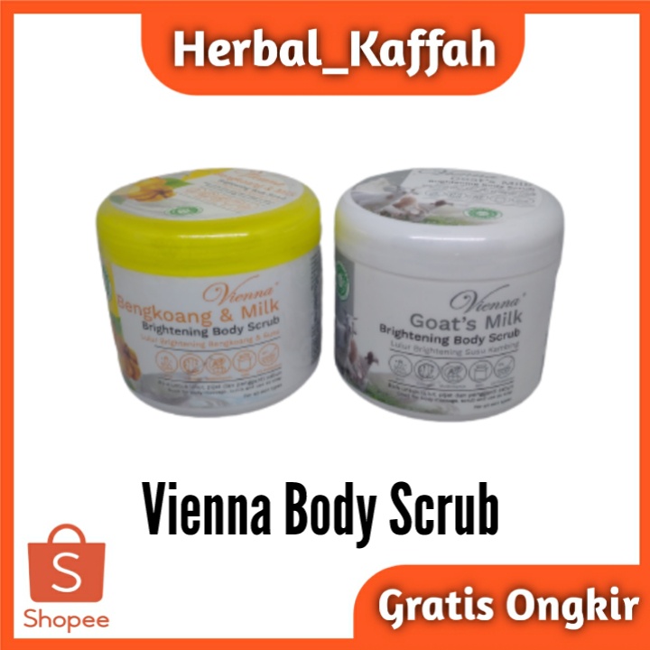 Vienna Brightening Body Scrub Original 250gr BPOM Mengangkat Sel Kulit Kering