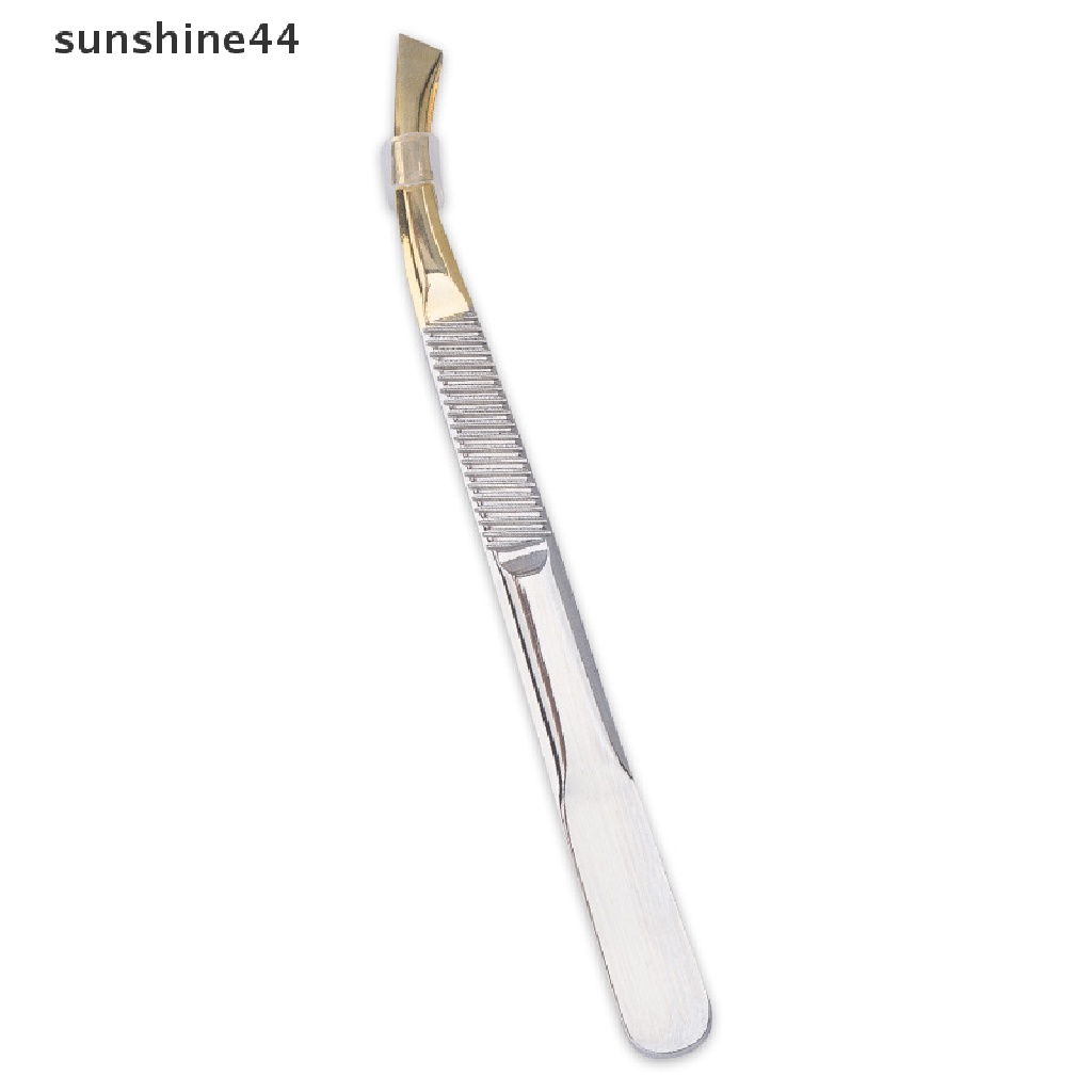 Sunshine Pinset Stainless Steel Ujung Miring Untuk Mencabut Alis / Bulu Wajah