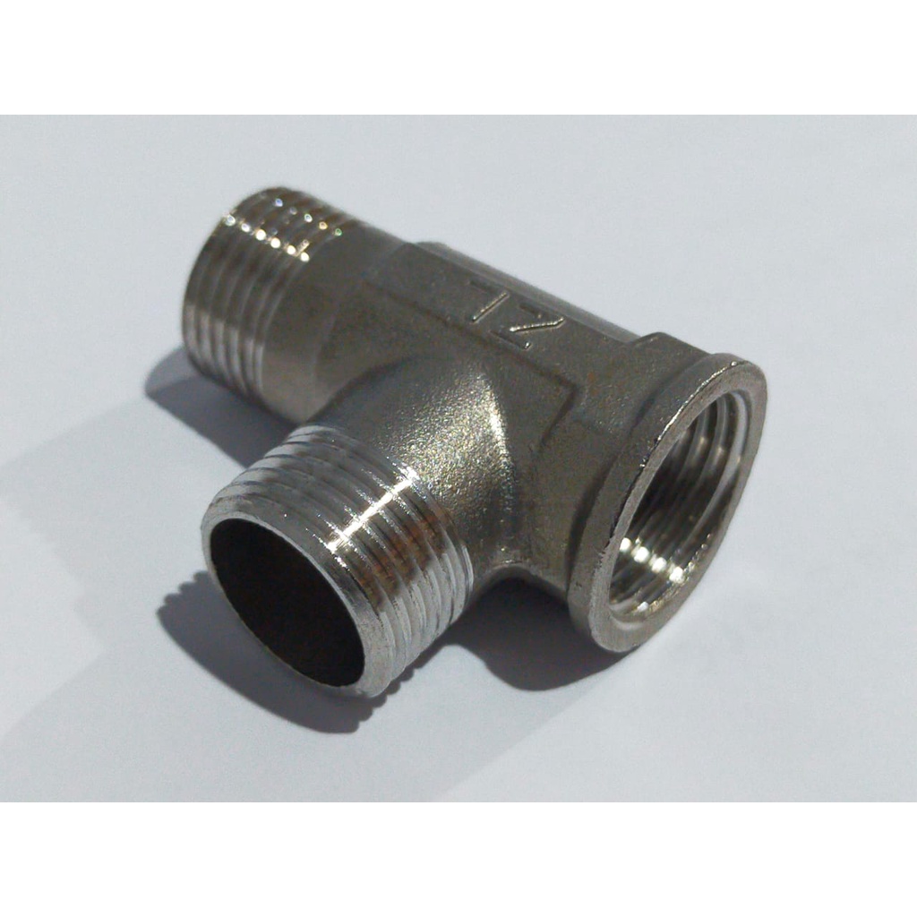 Soket T Shower 1/2 Inch Sambungan Kran Shower Stainless 304 Sok Nipple T