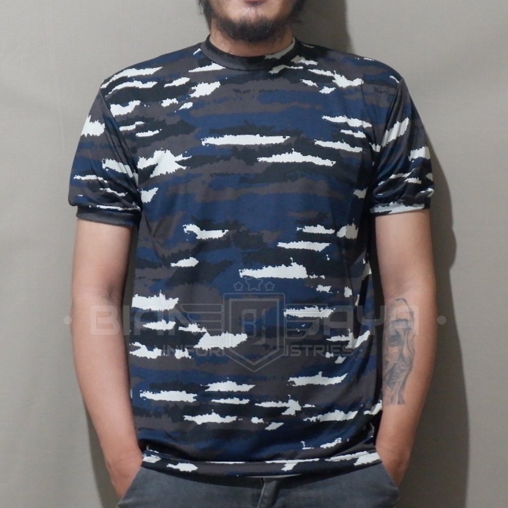 Kaos Loreng Kri Layar Baju Kaos loreng lengan Panjang TNI Kri Layar bahan dryfit terbaru