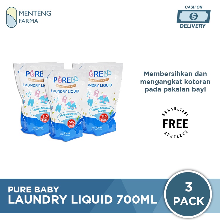 Pure Baby Combo Laundry Liquid 700 ML - Cairan Pembersih Pakaian Bayi