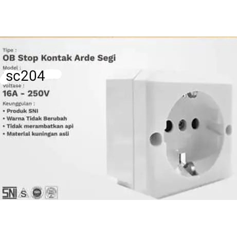 STOP KONTAK OUTBOW CAHAYA SC204 16A/250V