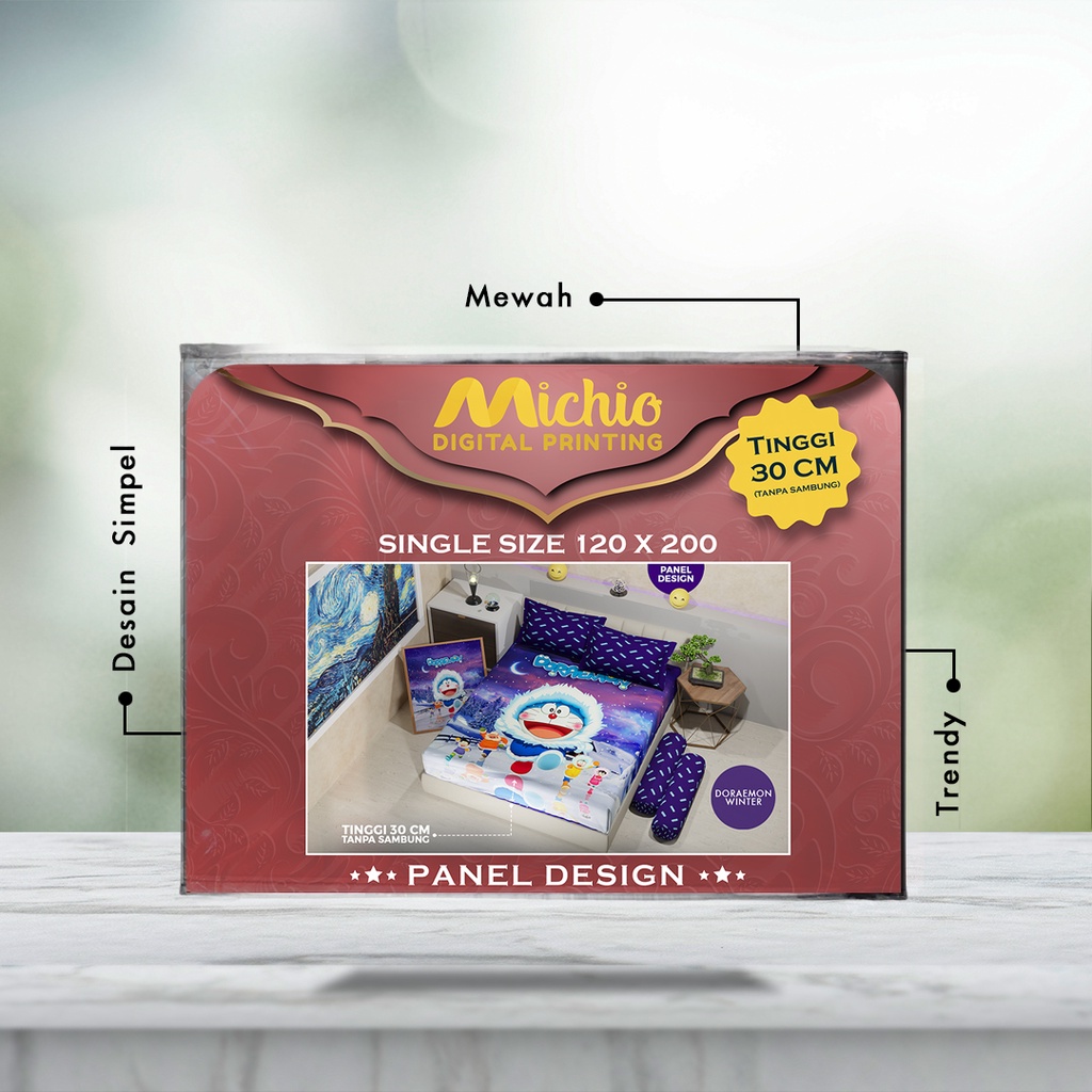 Michio Digital Printing Sprei Uk 120 T 30 - Eiffel In Love