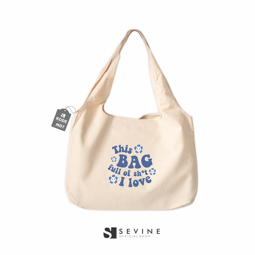 Sevine Tote Bag Kanvas Bonnie Tas Wanita Kuliah Fashion Laptop Totebag Quotes Motivation Aesthetic Vintage Pastel Retro - MD