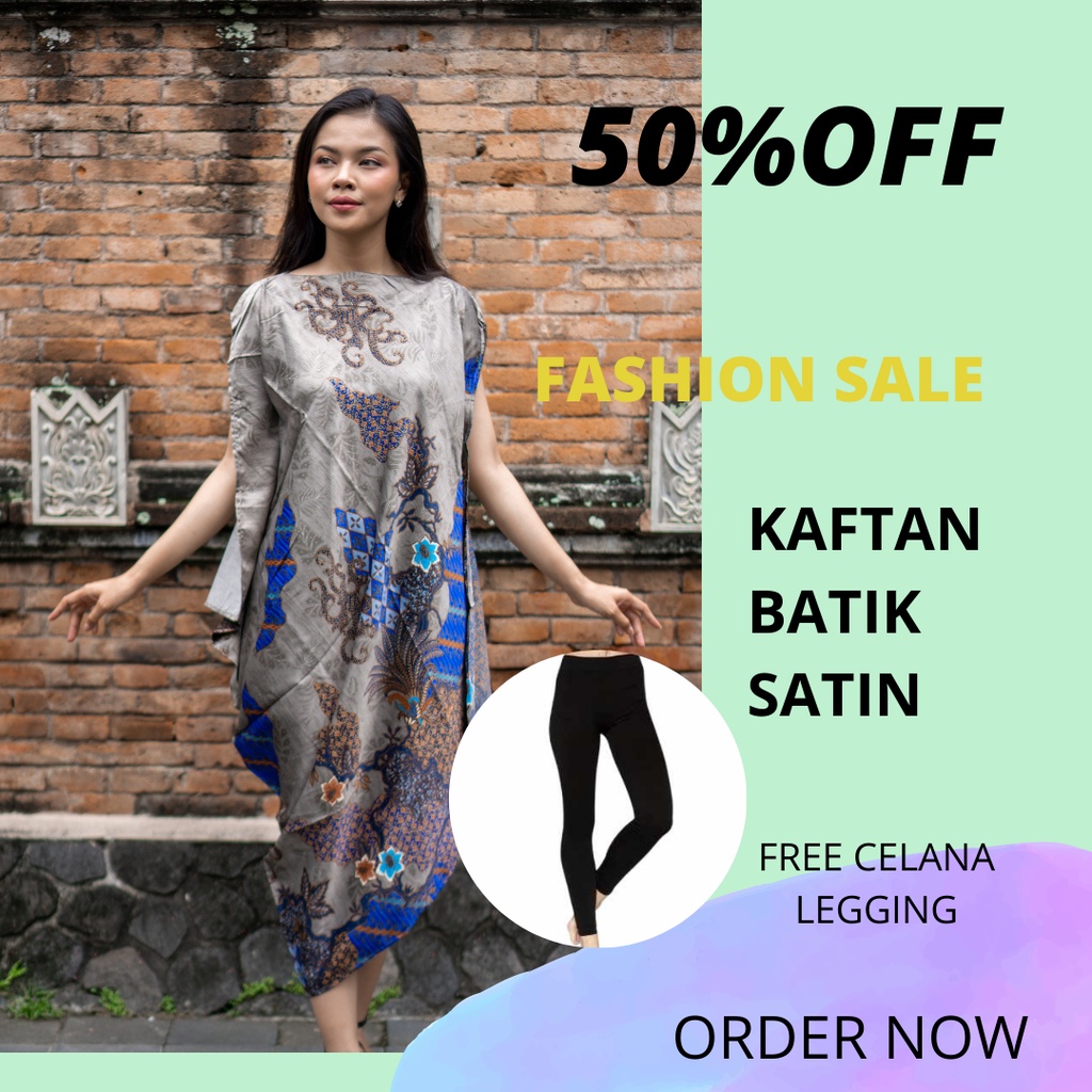 BISA BAYAR DITEMPAT GREEN BAHU BERKUALITAS ELEGANT  WARNA SILVER BAHU FREE CELANA LEGGING KAFTAN PRE