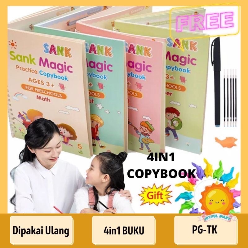 Sank Magic 3D Buku Edukasi Anak Belajar Menulis Untuk TK Angka &amp; Huruf / buku megic