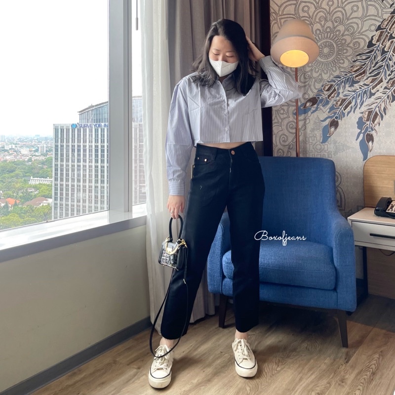 Boxofjeans - Unfinished / Rebel Boyfriend Jeans - BLACK (STRAIGHT)
