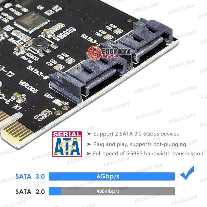 PCIE / PCI EXPRESS SATA III 2 Port Card Adapter