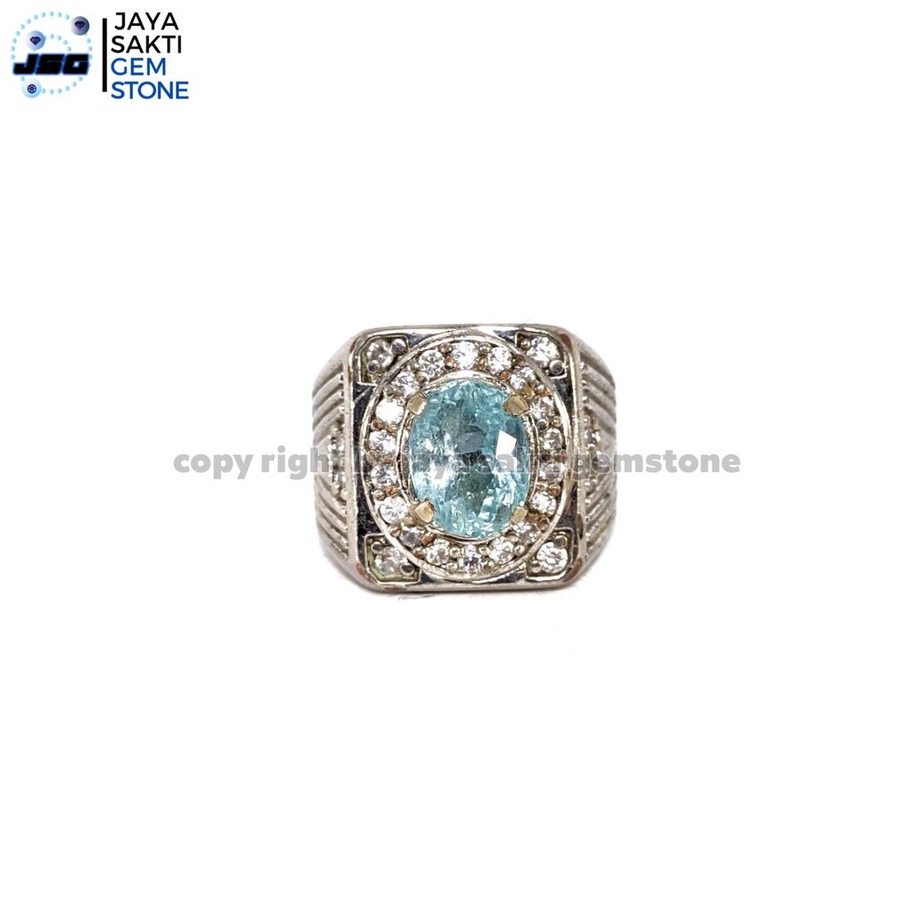 Natural Batu Permata Sky Blue Topaz Cutting Minimalis SBT08