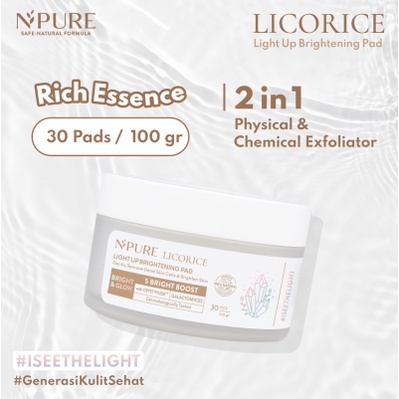 ✨ AKU MURAH ✨ NPURE LICORICE Light Up Brightening Pad / Clear pad