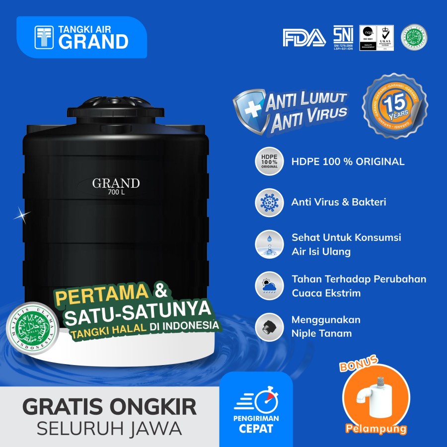 Toren Tangki Air Grand GBL 700 Tangki Air 700 L Tandon 100% Original