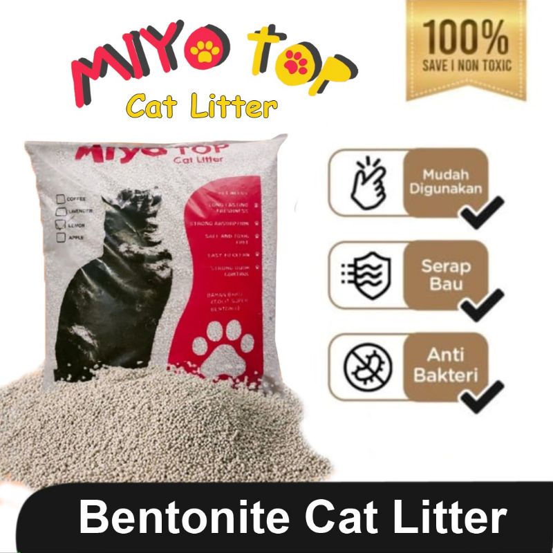 Miyyo 10 Liter - MiyoTop Pasir Gumpal Wangi - 10 Ltr - Litter Box Kucing - Bentonite