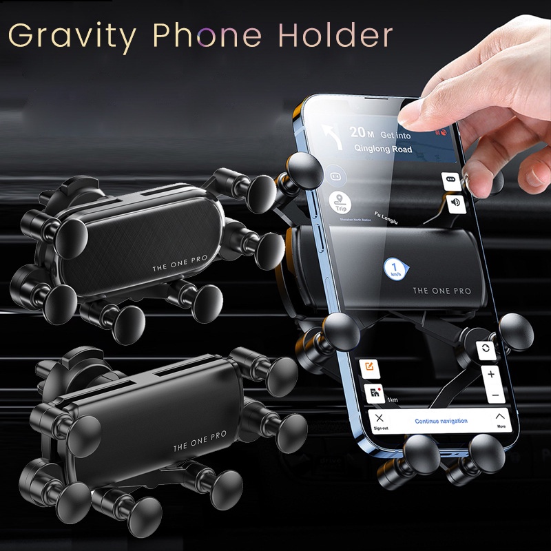 Bracket Klip Mount Ac Mobil Holder Penopang Handphone / GPS Untuk IPhone 14 / 13 / Samsung / Xiaomi