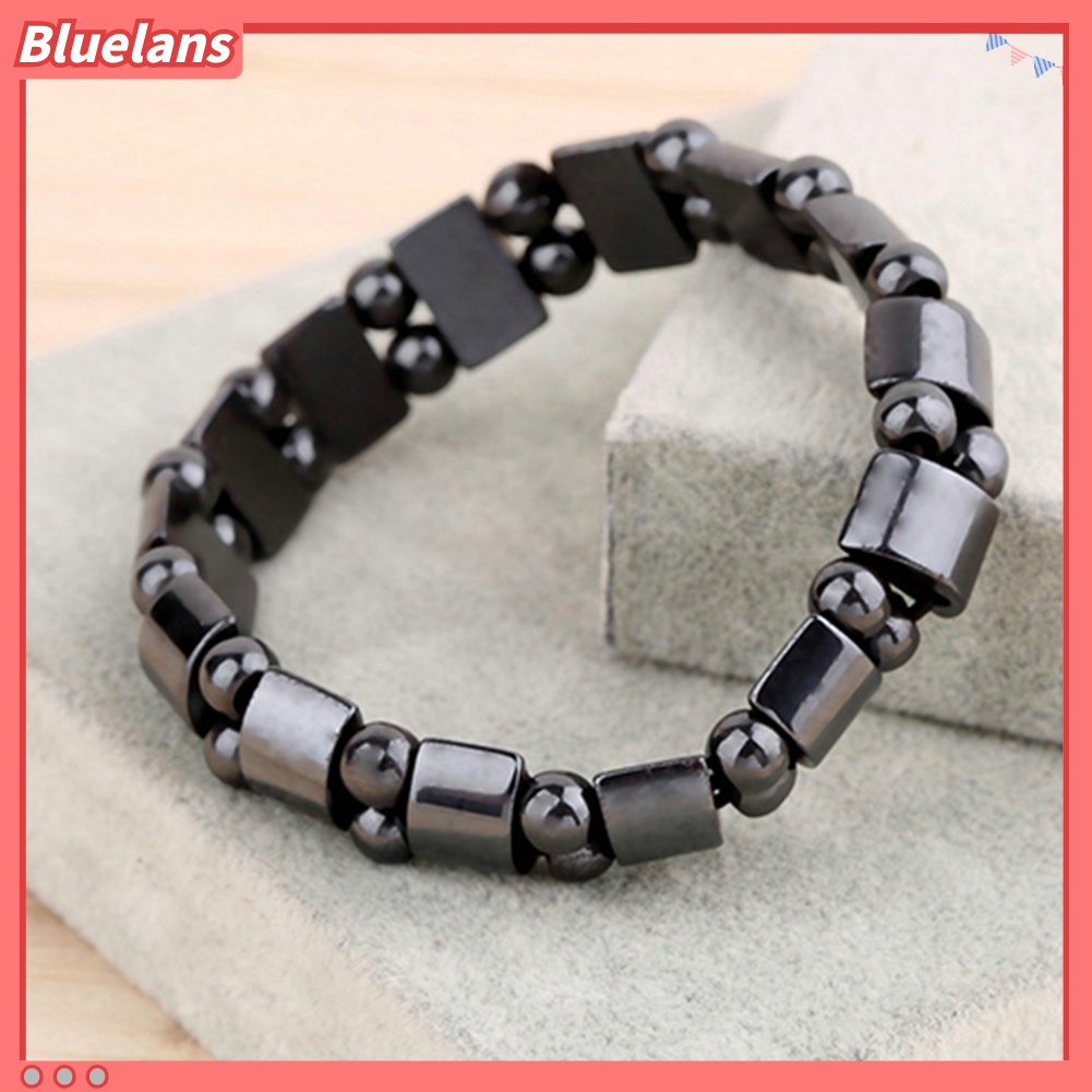 Gelang Manik-Manik Hematite Magnetik Warna Hitam Untuk Pria Dan Wanita