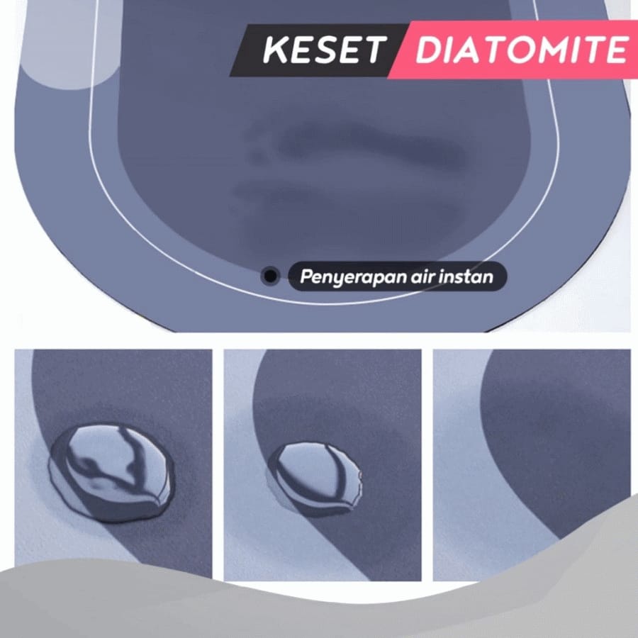 Keset Diatomite Bundar / Keset Kaki Anti Bau Nyerap Air Anti Bakteri / Keset Batu Kamar Mandi - INDOGROSIR