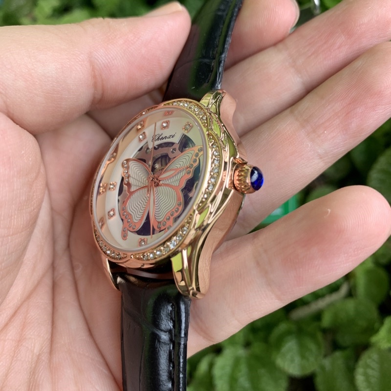 Jam Tangan Wanita Automatic Mechanical Diamond Butterfly Luxury Chenxi