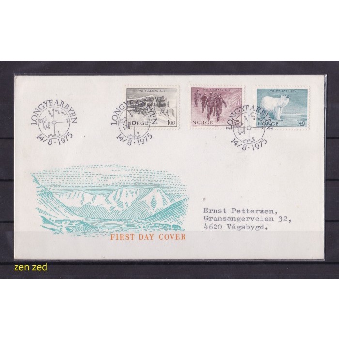 

A105 Perangko FDC SHP Norwegia 195Norway's takeover of Svalbard 1 Pcs