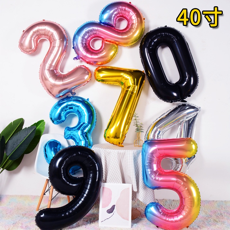 IMPOR BALLOON BALON ANGKA FOIL TEBAL UKURAN BESAR 1 METER 40 INCH