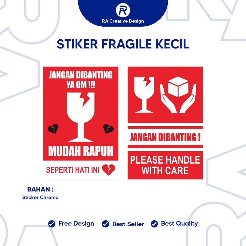 

Stiker Fragile Kecil 4 x 6 cm (Sticker Fragile)