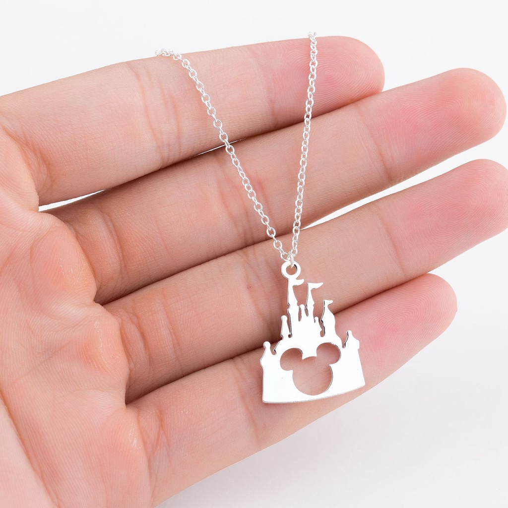 New Necklace Women Cartoon Paradise Castle Mickey Head ins Necklace Women Simple Design