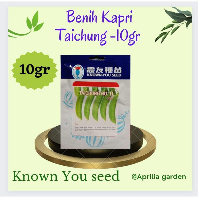 Benih Kacang Kapri Taichung 10gr Original Known You Seed