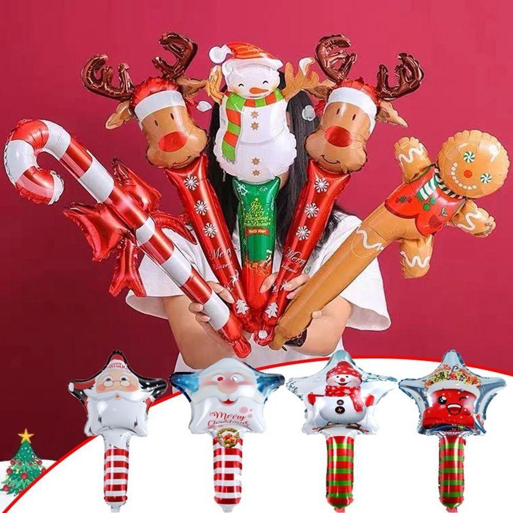 [Elegan] Tongkat Tiup Gingerbread Man Snowman Dekorasi Pesta Anak Memegang Balon Pesta Perlengkapan Perjamuan Dekorasi Natal