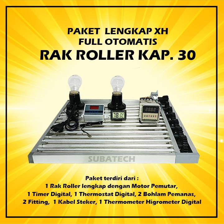 Mesin Tetas Telur Full Otomatis Penetas Rak Roller PLX2F-TR-THD 30