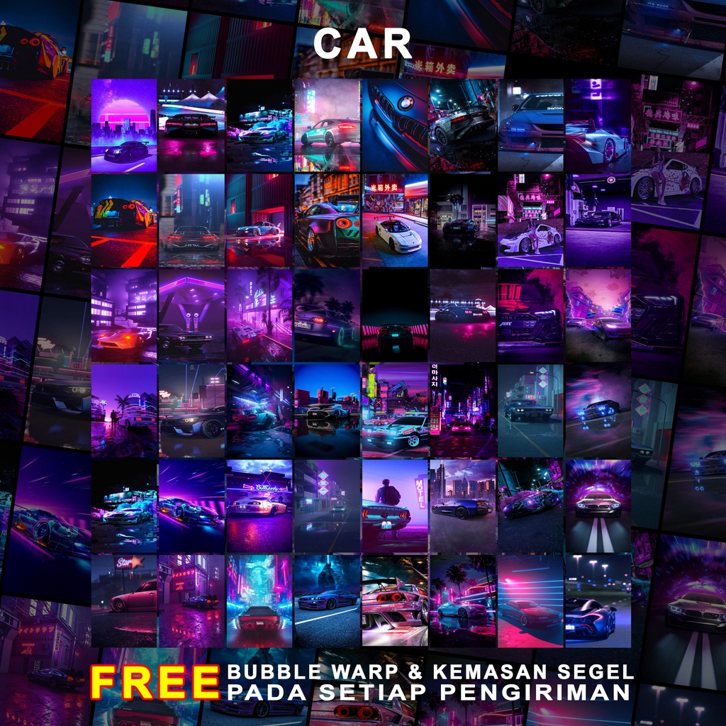 (48 PCS) Poster Dinding Aesthetic | Poster Dinding Aesthetic Car Series