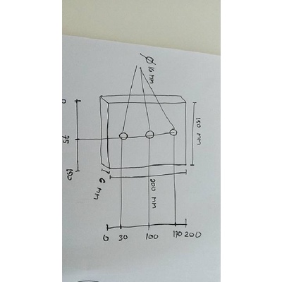 Besi Plat 6 mm 150 x 200mm + 3 Lubang